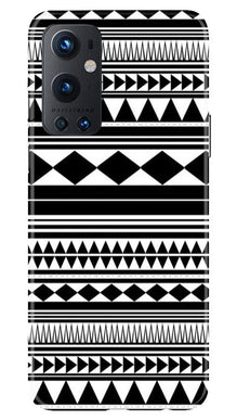 Black white Pattern Mobile Back Case for OnePlus 9 Pro (Design - 5)