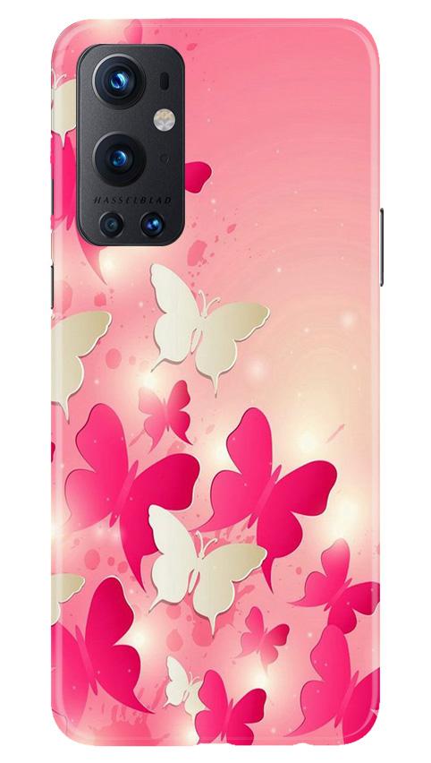 White Pick Butterflies Case for OnePlus 9 Pro