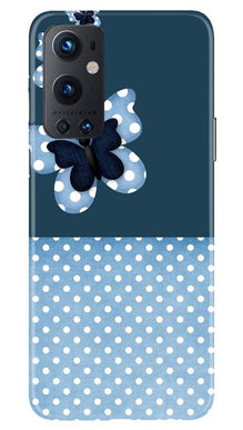 White dots Butterfly Mobile Back Case for OnePlus 9 Pro (Design - 31)