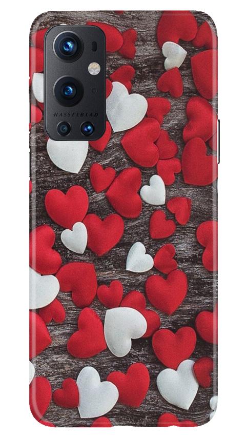 Red White Hearts Case for OnePlus 9 Pro  (Design - 105)