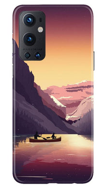 Mountains Boat Mobile Back Case for OnePlus 9 Pro (Design - 181)