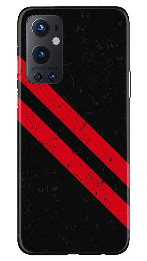 Black Red Pattern Mobile Back Case for OnePlus 9 Pro (Design - 373)