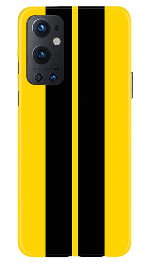 Black Yellow Pattern Mobile Back Case for OnePlus 9 Pro (Design - 377)