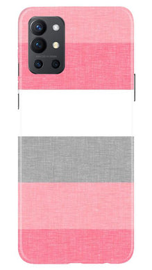Pink white pattern Mobile Back Case for OnePlus 9R (Design - 55)