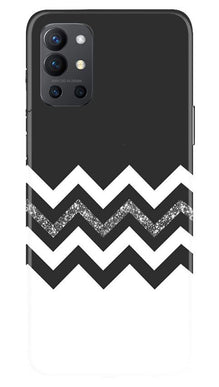 Black white Pattern2Mobile Back Case for OnePlus 9R (Design - 83)