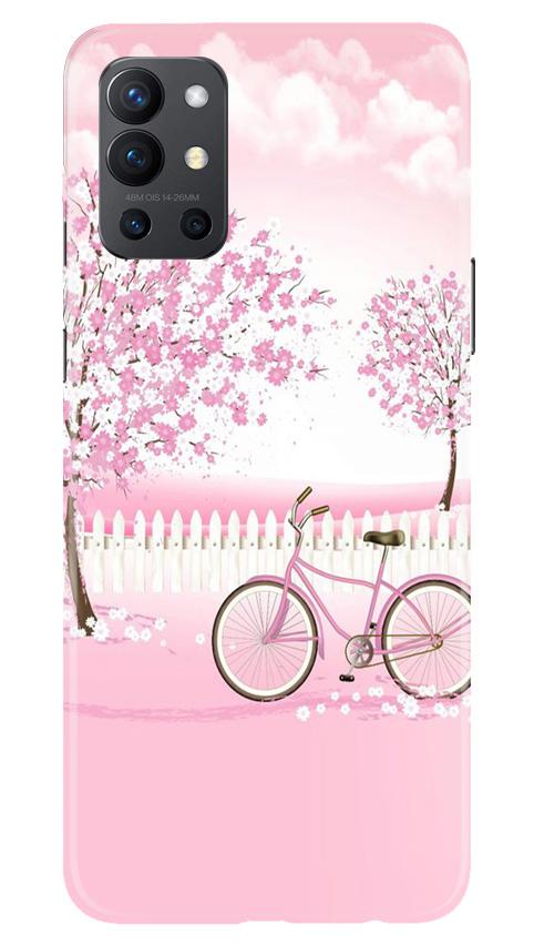 Pink Flowers Cycle Case for OnePlus 9R(Design - 102)