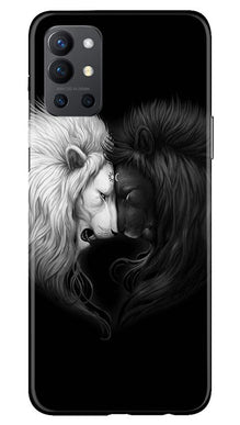 Dark White Lion Mobile Back Case for OnePlus 9R  (Design - 140)