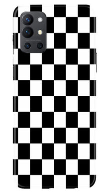 Black White Boxes Mobile Back Case for OnePlus 9R (Design - 372)