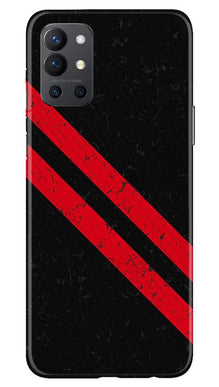 Black Red Pattern Mobile Back Case for OnePlus 9R (Design - 373)