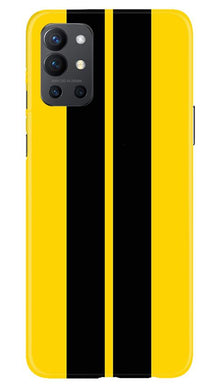Black Yellow Pattern Mobile Back Case for OnePlus 9R (Design - 377)