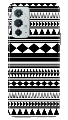 Black white Pattern Mobile Back Case for OnePlus 9RT 5G (Design - 5)