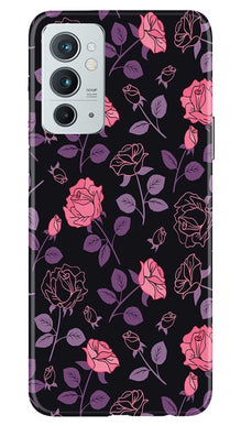 Rose Black Background Mobile Back Case for OnePlus 9RT 5G (Design - 27)