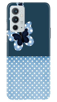 White dots Butterfly Mobile Back Case for OnePlus 9RT 5G (Design - 31)