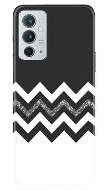 Black white Pattern2Mobile Back Case for OnePlus 9RT 5G (Design - 83)
