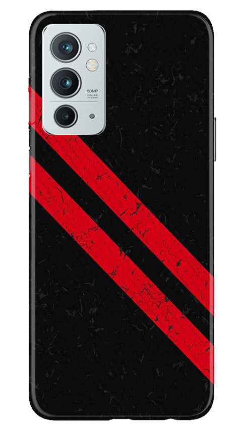 Black Red Pattern Mobile Back Case for OnePlus 9RT 5G (Design - 332)