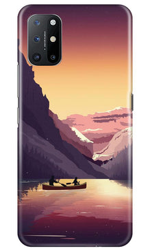 Mountains Boat Mobile Back Case for OnePlus 8T (Design - 181)