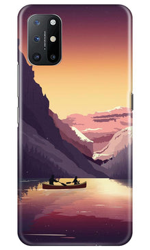 Mountains Boat Mobile Back Case for OnePlus 8T (Design - 181)
