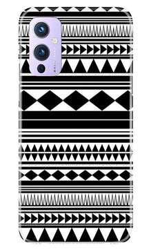 Black white Pattern Mobile Back Case for OnePlus 9 (Design - 5)