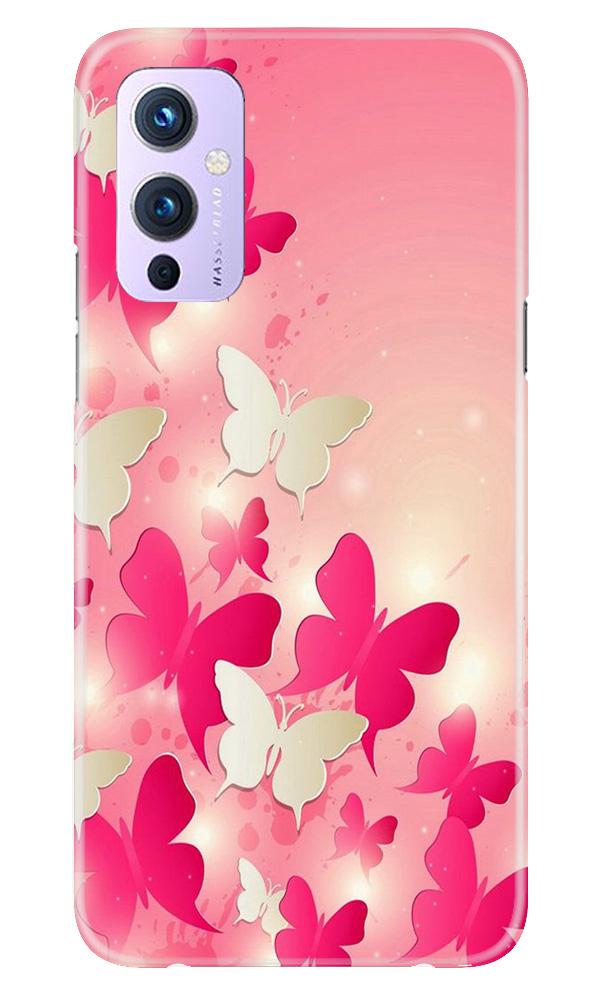 White Pick Butterflies Case for OnePlus 9