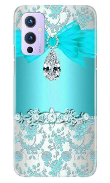 Shinny Blue Background Mobile Back Case for OnePlus 9 (Design - 32)