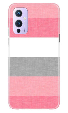 Pink white pattern Mobile Back Case for OnePlus 9 (Design - 55)