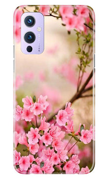 Pink flowers Mobile Back Case for OnePlus 9 (Design - 69)