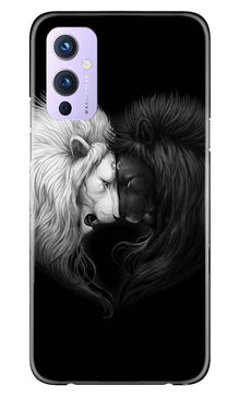 Dark White Lion Mobile Back Case for OnePlus 9  (Design - 140)