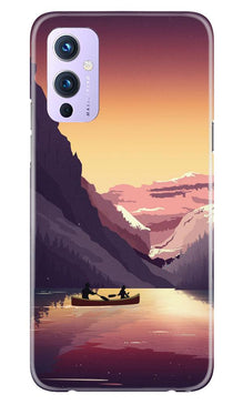 Mountains Boat Mobile Back Case for OnePlus 9 (Design - 181)