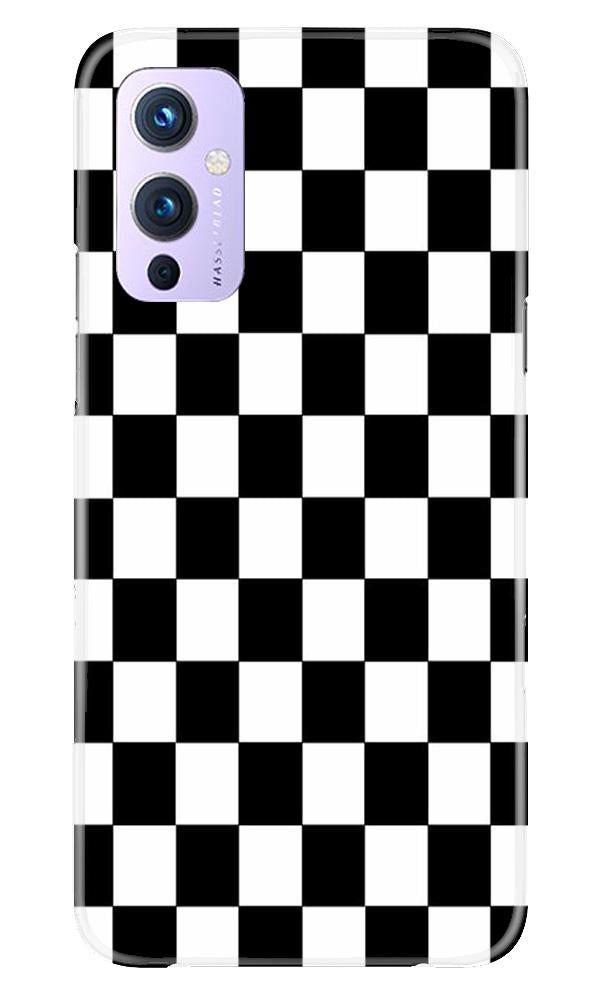 Black White Boxes Mobile Back Case for OnePlus 9 (Design - 372)