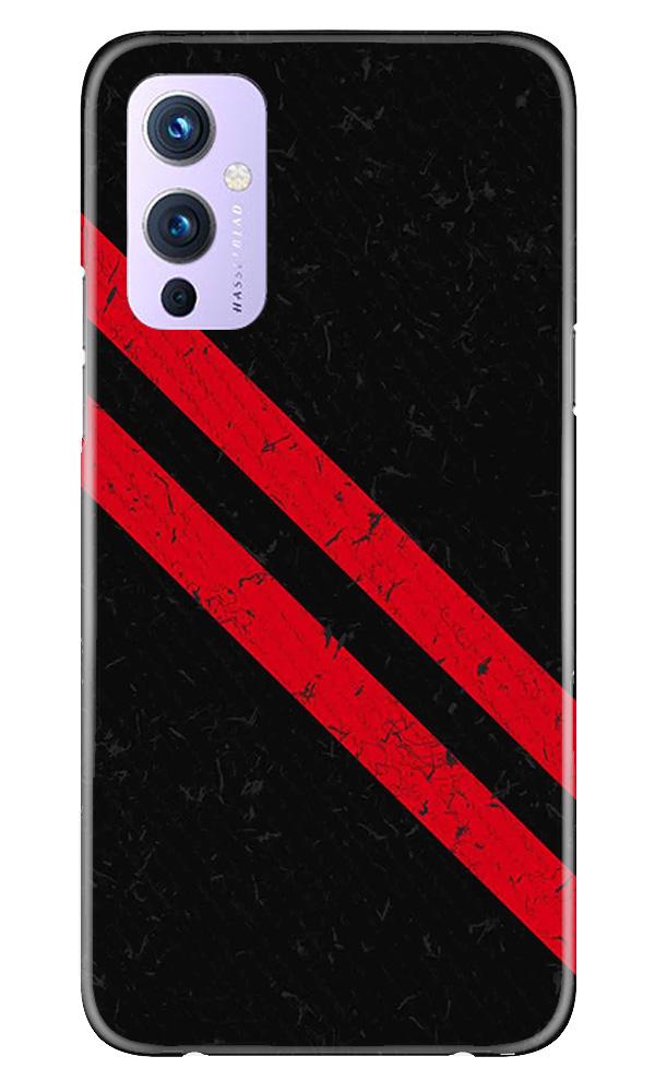 Black Red Pattern Mobile Back Case for OnePlus 9 (Design - 373)