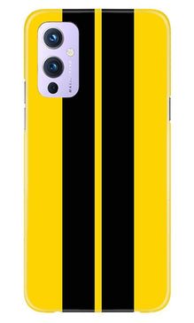 Black Yellow Pattern Mobile Back Case for OnePlus 9 (Design - 377)