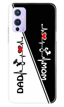 Love Mom Dad Mobile Back Case for OnePlus 9 (Design - 385)