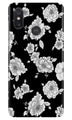 White flowers Black Background Case for Moto One Power