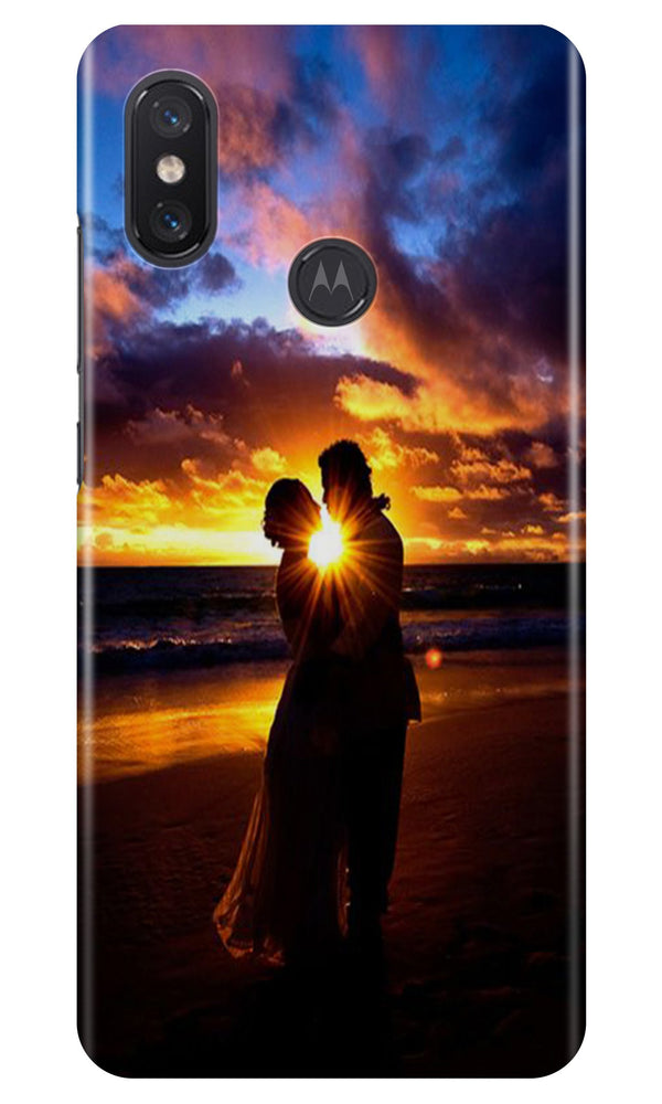 Couple Sea shore Case for Moto One Power