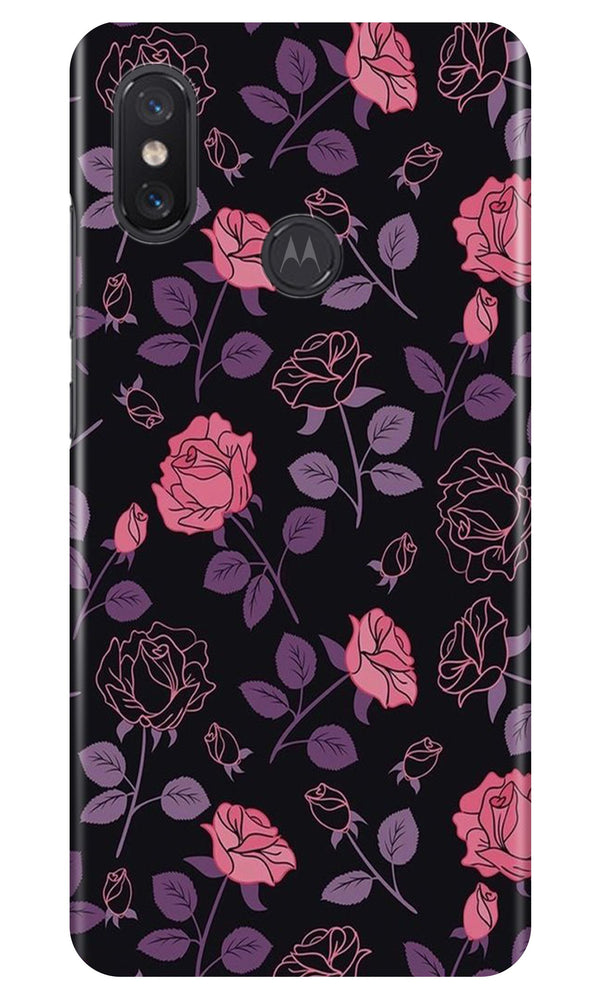 Rose Black Background Case for Moto One Power