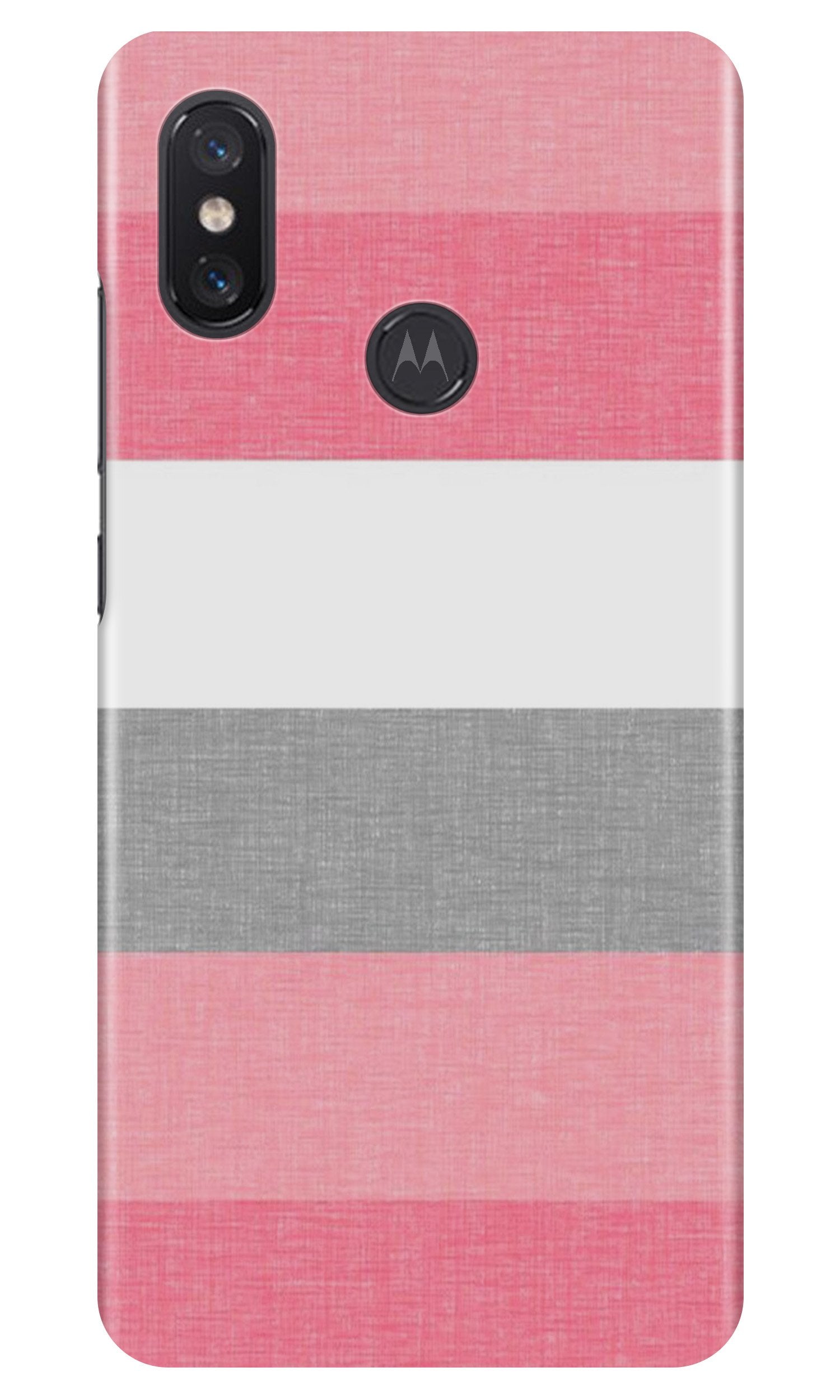 Pink white pattern Case for Moto One Power