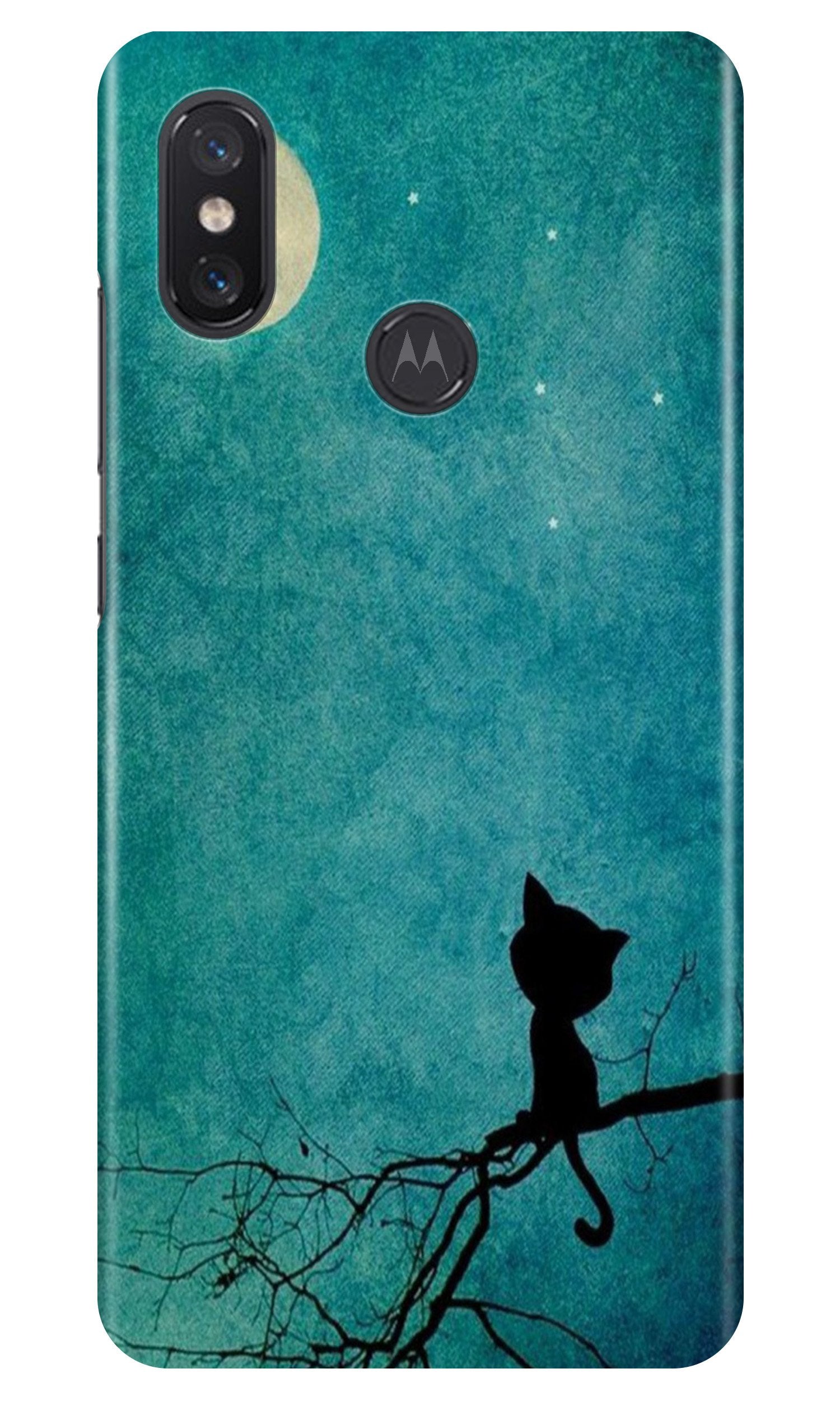 Moon cat Case for Moto One Power