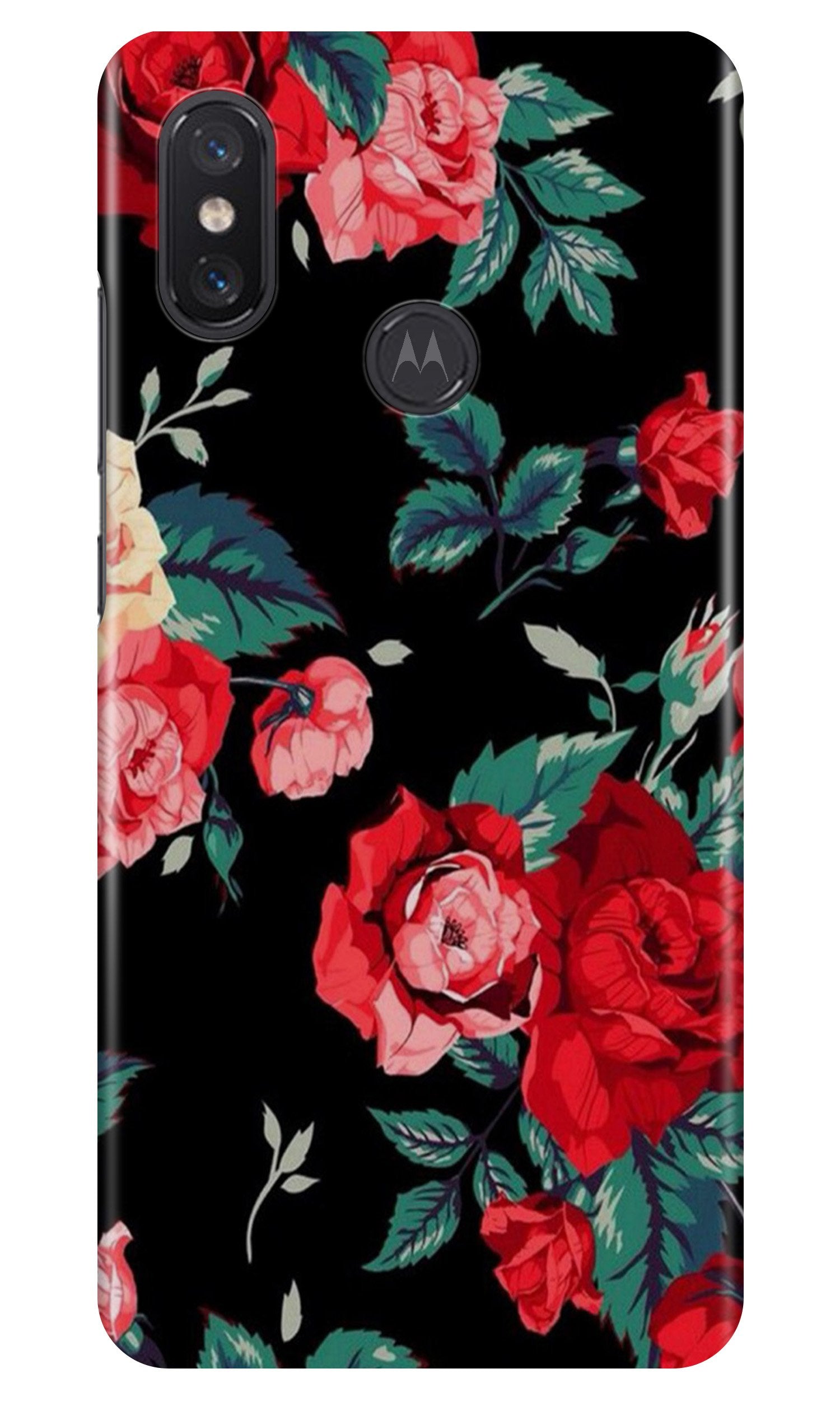 Red Rose Case for Moto One Power
