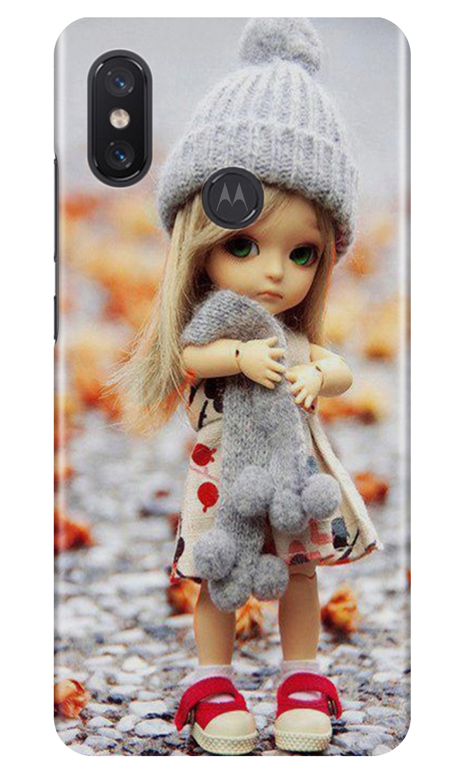 Cute Doll Case for Moto One Power