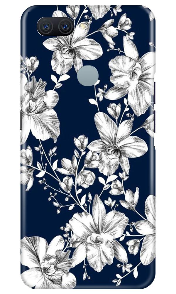 White flowers Blue Background Case for Oppo A11K