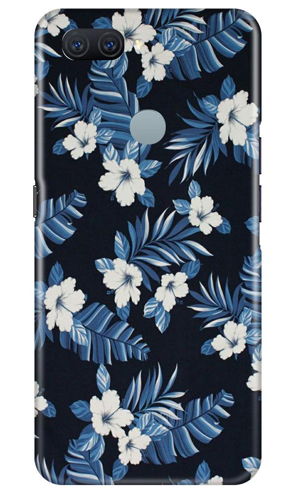 White flowers Blue Background2 Case for Oppo A11K