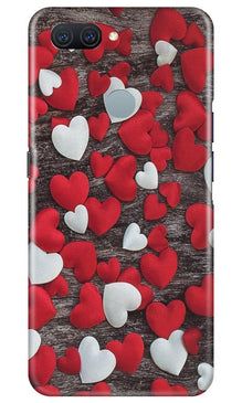 Red White Hearts Mobile Back Case for Oppo A11K  (Design - 105)