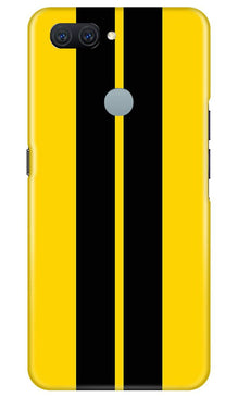 Black Yellow Pattern Mobile Back Case for Oppo A11K (Design - 377)