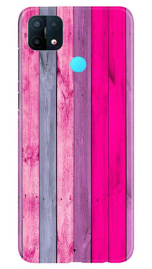 Wooden look Mobile Back Case for Oppo A15 (Design - 24)