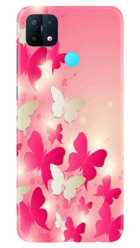 White Pick Butterflies Case for Oppo A15
