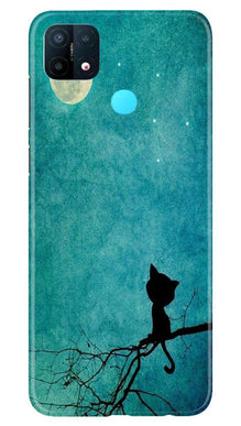 Moon cat Mobile Back Case for Oppo A15 (Design - 70)