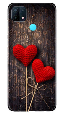 Red Hearts Mobile Back Case for Oppo A15 (Design - 80)