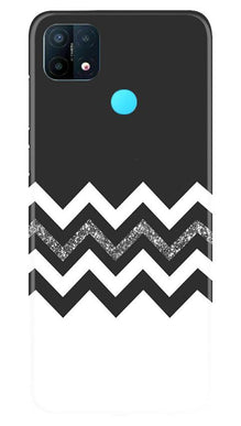 Black white Pattern2Mobile Back Case for Oppo A15 (Design - 83)