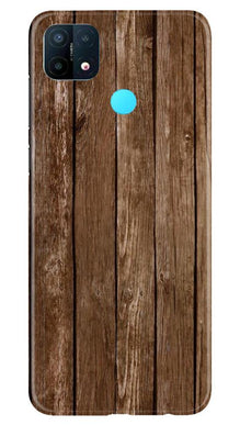 Wooden Look Mobile Back Case for Oppo A15  (Design - 112)
