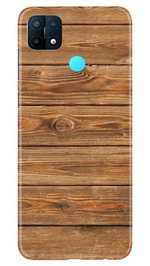 Wooden Look Mobile Back Case for Oppo A15  (Design - 113)